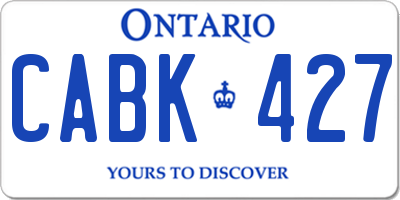 ON license plate CABK427