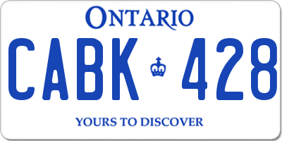 ON license plate CABK428