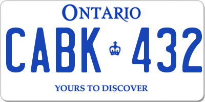 ON license plate CABK432