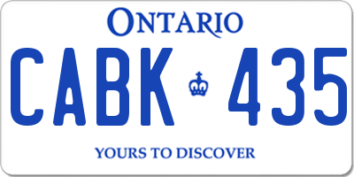 ON license plate CABK435