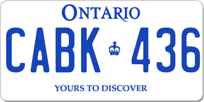 ON license plate CABK436