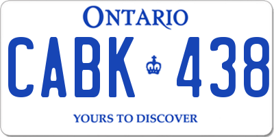 ON license plate CABK438