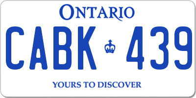 ON license plate CABK439