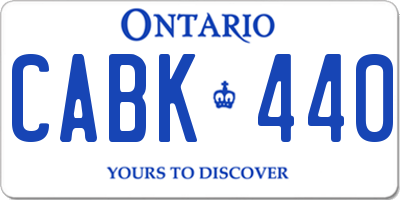 ON license plate CABK440