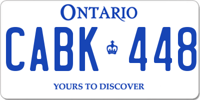 ON license plate CABK448