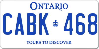 ON license plate CABK468