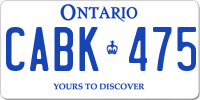 ON license plate CABK475