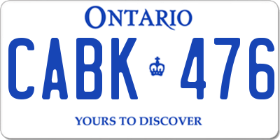 ON license plate CABK476