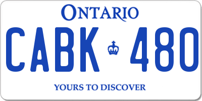 ON license plate CABK480