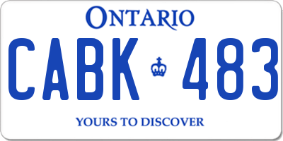 ON license plate CABK483