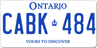 ON license plate CABK484