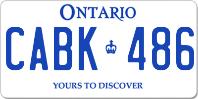 ON license plate CABK486