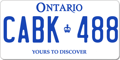 ON license plate CABK488