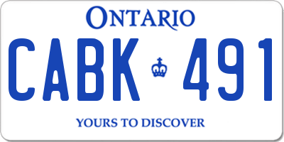 ON license plate CABK491