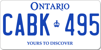 ON license plate CABK495