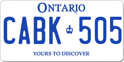 ON license plate CABK505