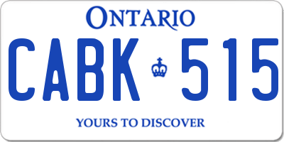 ON license plate CABK515