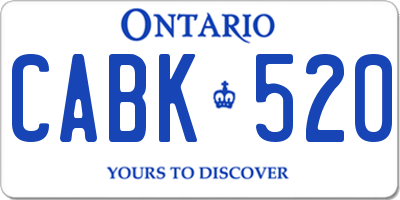 ON license plate CABK520