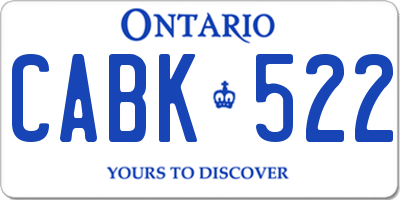 ON license plate CABK522