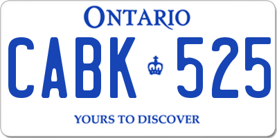 ON license plate CABK525