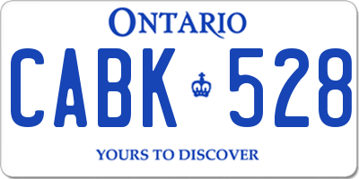 ON license plate CABK528