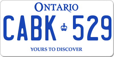 ON license plate CABK529