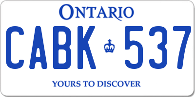 ON license plate CABK537