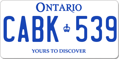 ON license plate CABK539