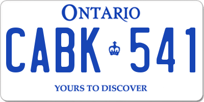 ON license plate CABK541