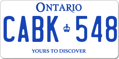 ON license plate CABK548