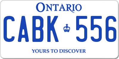 ON license plate CABK556