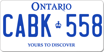 ON license plate CABK558