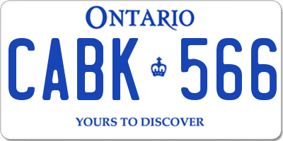 ON license plate CABK566