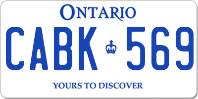 ON license plate CABK569