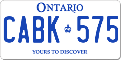 ON license plate CABK575