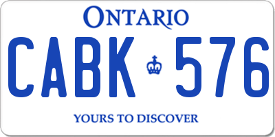 ON license plate CABK576