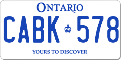 ON license plate CABK578