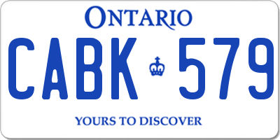 ON license plate CABK579