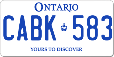 ON license plate CABK583