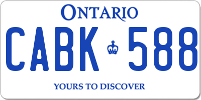 ON license plate CABK588