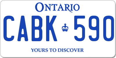 ON license plate CABK590