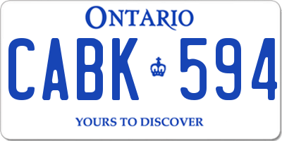 ON license plate CABK594