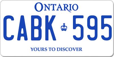 ON license plate CABK595