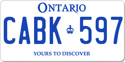 ON license plate CABK597