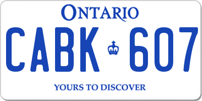 ON license plate CABK607