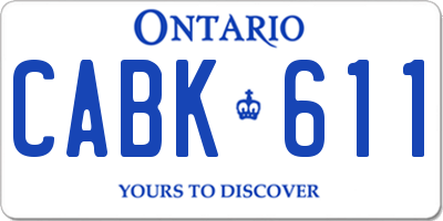 ON license plate CABK611