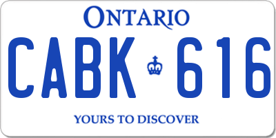 ON license plate CABK616