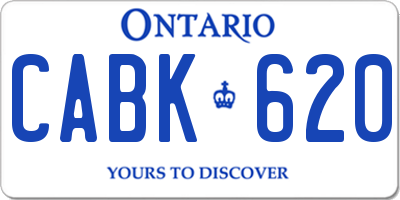 ON license plate CABK620