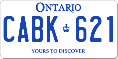 ON license plate CABK621