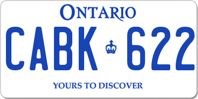 ON license plate CABK622